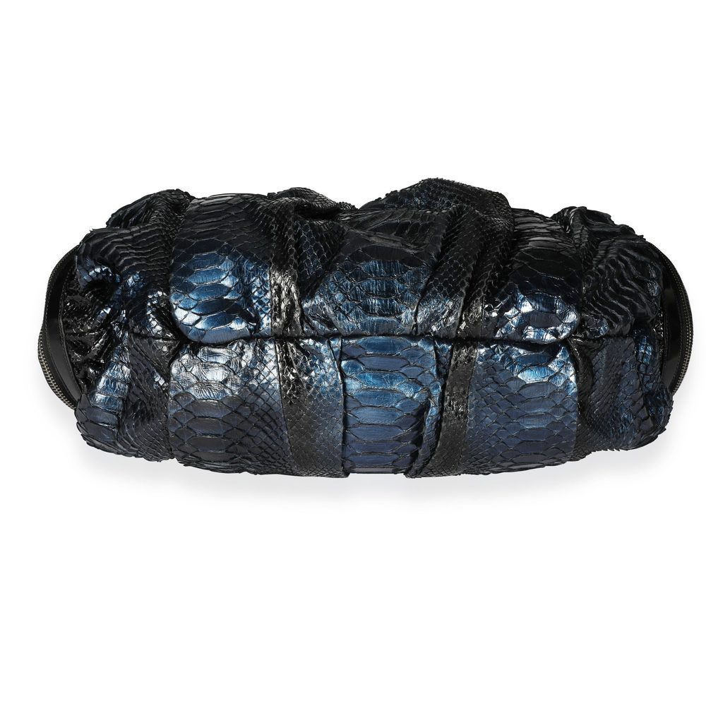 Gucci Blue Python & Black Leather Large Galaxy Bag - image 5